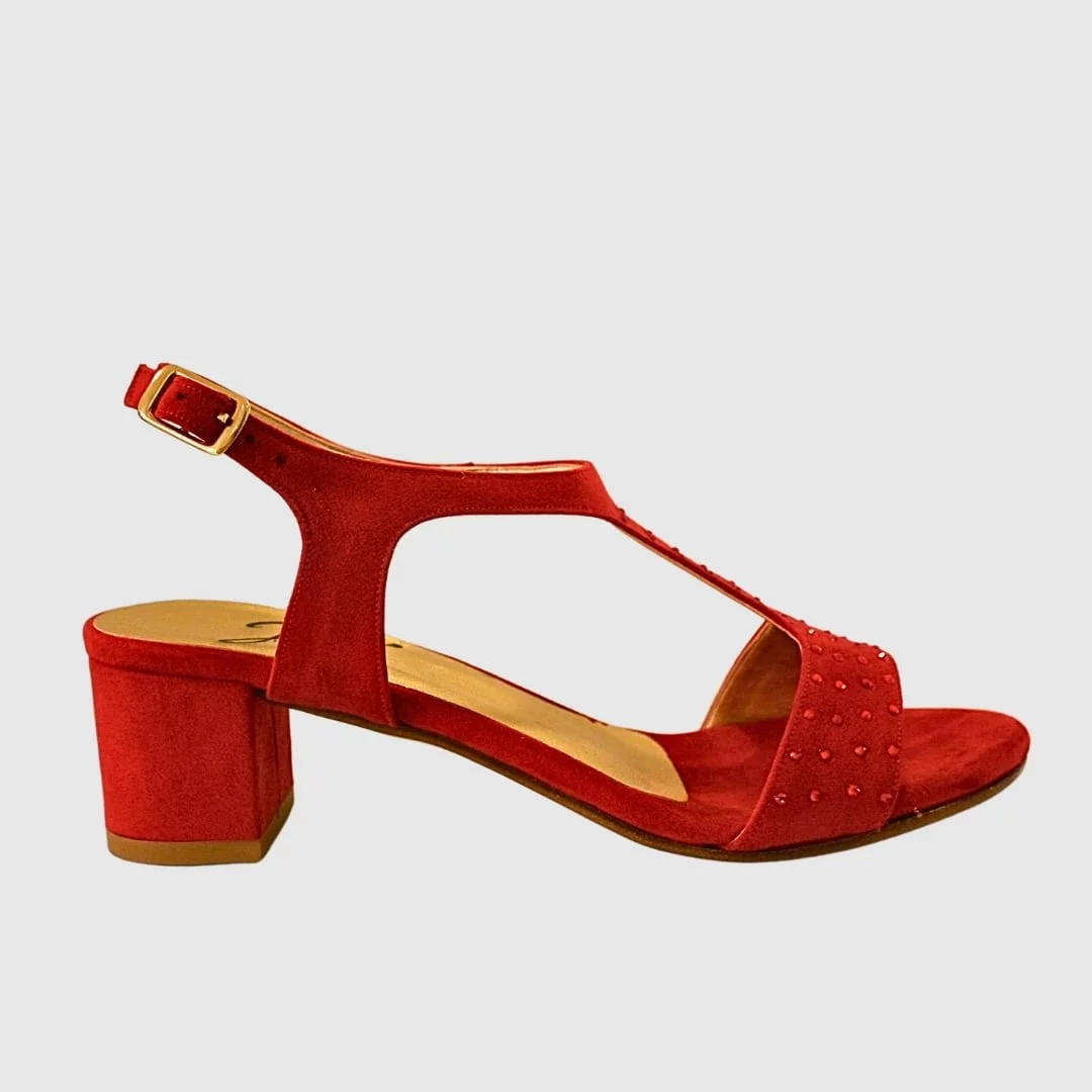 Sandalia Tacón Sandalias Rojas Fiesta Sandalias Tacón Sandalia CuÃ